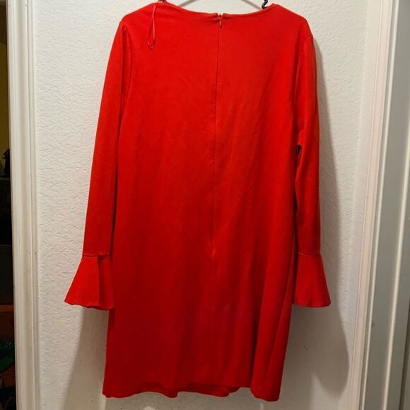 Nordstrom CeCe Orange Bell Sleeve Dress Size L - Picture 5 of 9